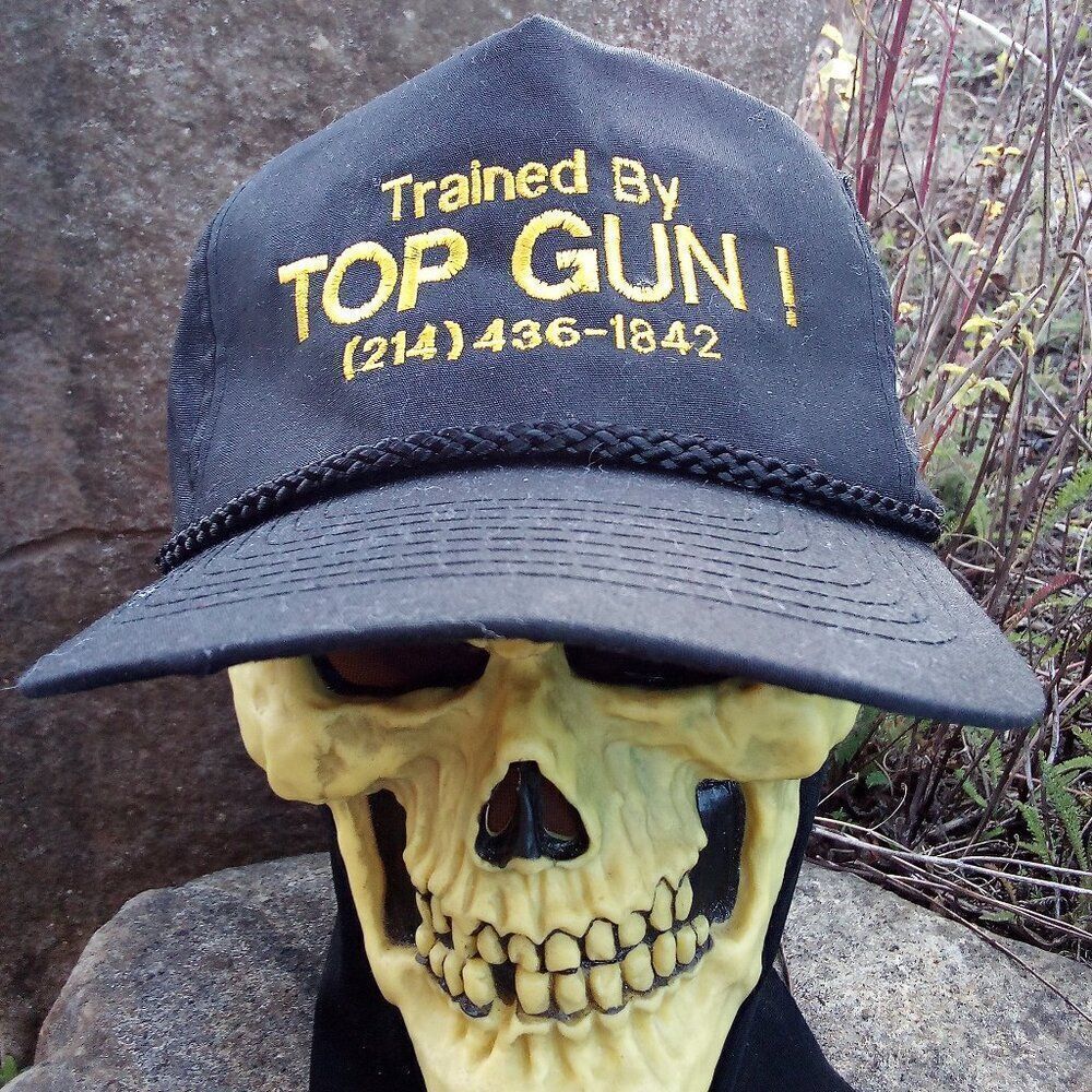 Deadstock Vintage Trained By Top Gun Rope Snap Trucker Hat Cap